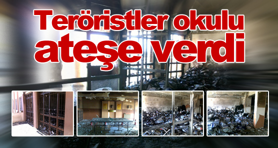 Teröristler Mardin’de Okul Yaktı